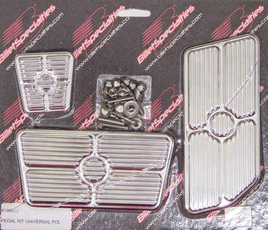 Billet Specialties BSP198622 Universal Pedal Kits Grooved Polished