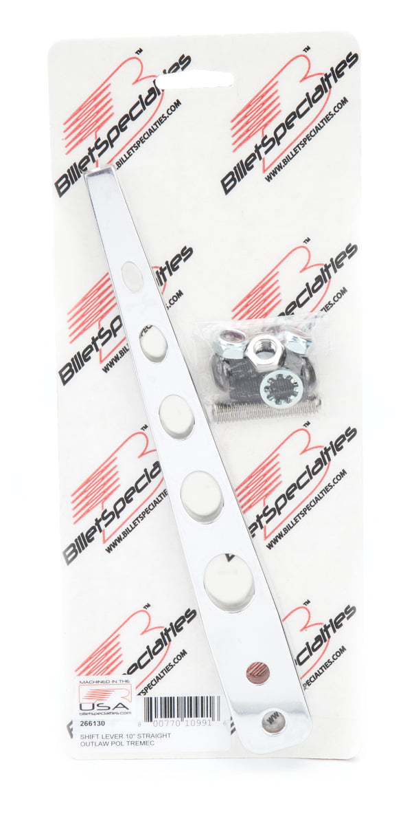 Billet Specialties BSP266130 Shift Lever 10in Straigh t Outlaw Polished Tremec