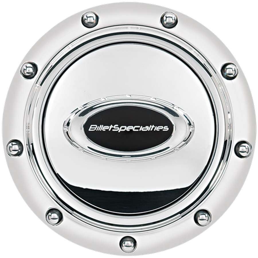 Billet Specialties BSP32715 Horn Button Riveted Polished w/Black Logo