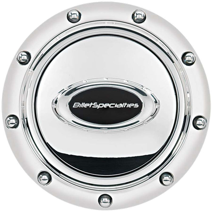 Billet Specialties BSP32715 Horn Button Riveted Polished w/Black Logo