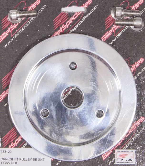 Billet Specialties BSP83120 Polished BBC 1 Groove Lower Pulley