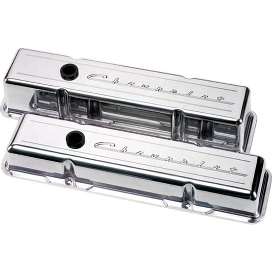 Billet Specialties BSP95123 SBC Script Short Valve Cover