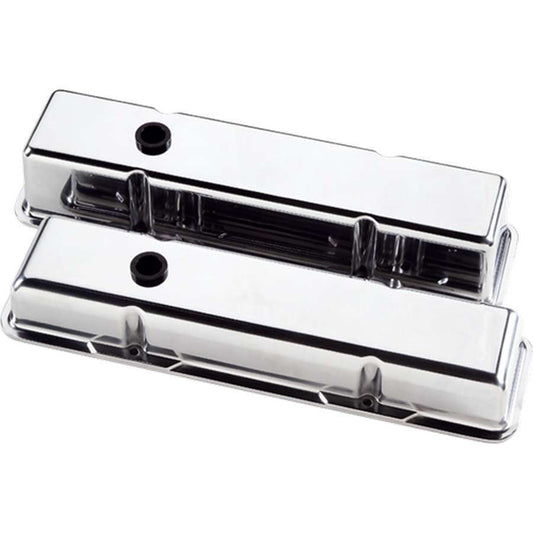 Billet Specialties BSP95229 Valve Covers SBC Plain Polished Tall
