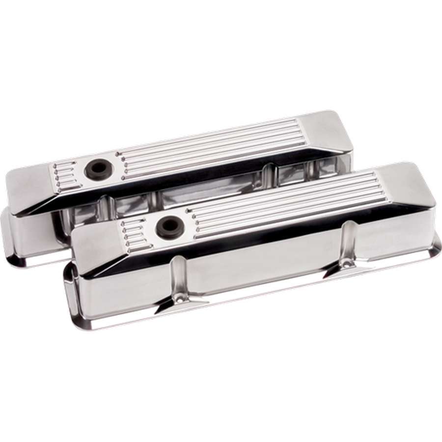 Billet Specialties BSP95620 Valve Covers SBC Ribbed Polished Tall