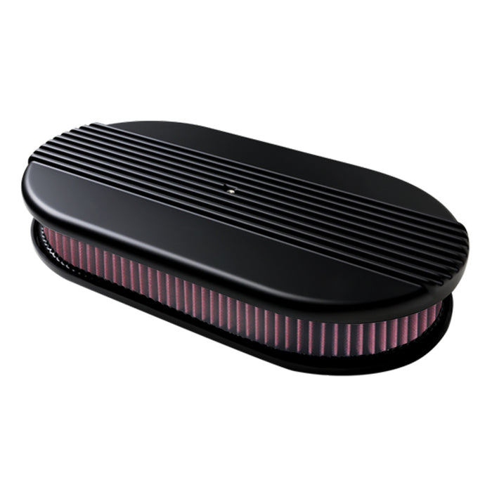 Billet Specialties BSPBLK15650 Air Cleaner Dual Quad Ribbed Black