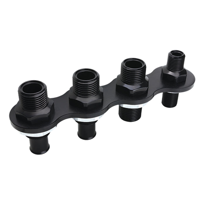 Billet Specialties BSPBLK66935 A/C & Heat Bulkhead Inli ne Push On 4-Port Black