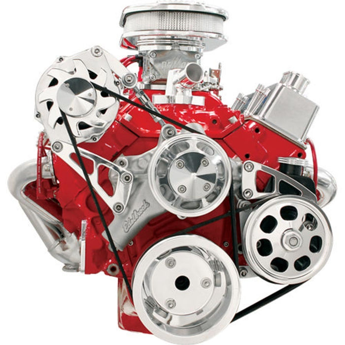 Billet Specialties BSPFM2111PC SBC LWP Serpentine Conversion KIt Black