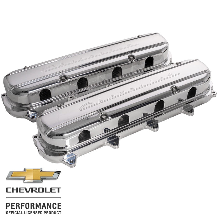 Billet Specialties BSPP95580 Valve Covers Gen V LT Chevrolet Script Pol.