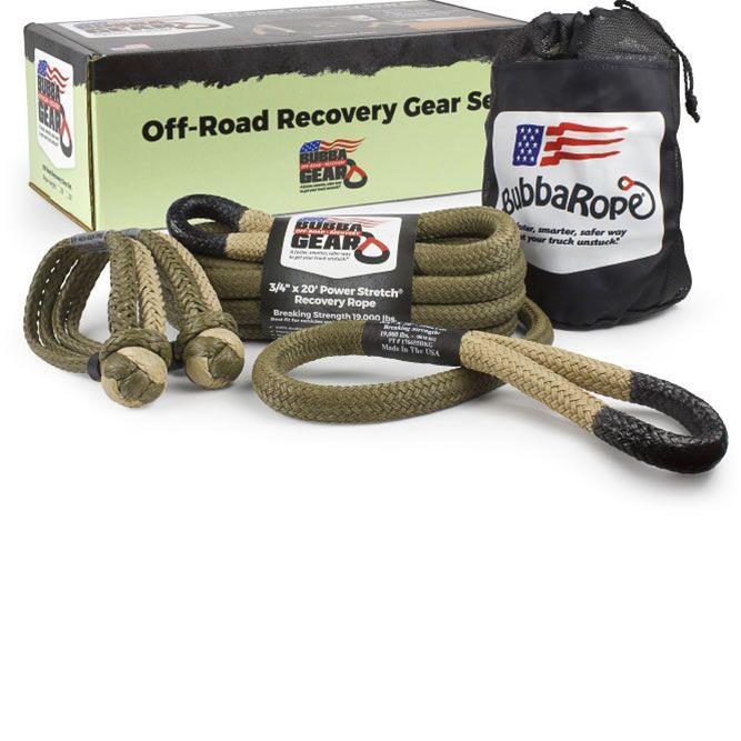 Bubba Rope BUB176855BKG Jeep Recovery Gear Set 3/4in x 20ft Desert Tan