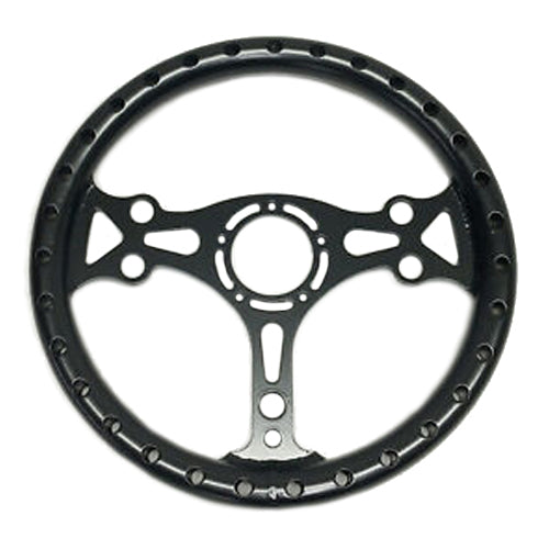 Chassis Engineering 13in Black Alum. Dished Steering Wheel