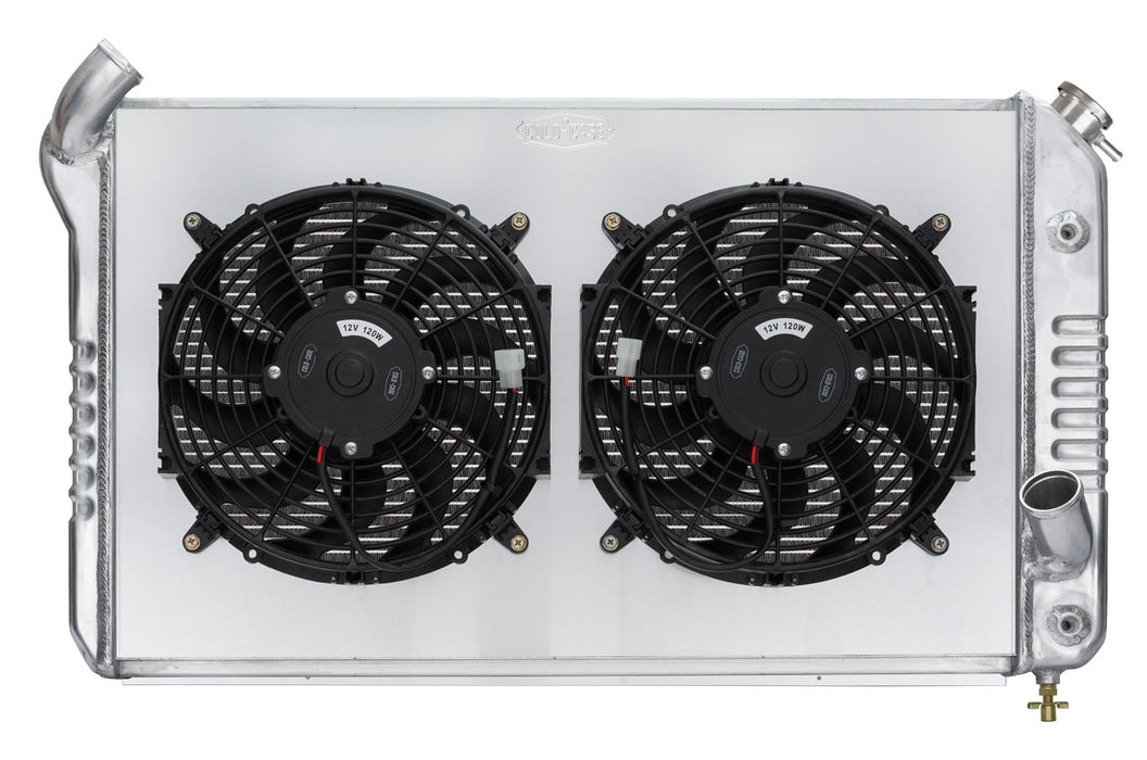 Cold Case Radiators CCRCHV714AK 69-72 Corvette Radiator w/ Dual 12in Fan Kit