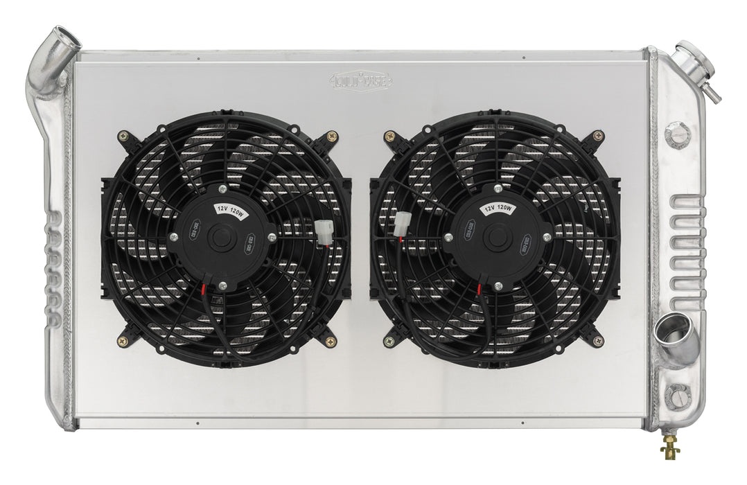Cold Case Radiators CCRCHV716AK 73-76 Corvette Radiator w/ Dual 12in Fan Kit