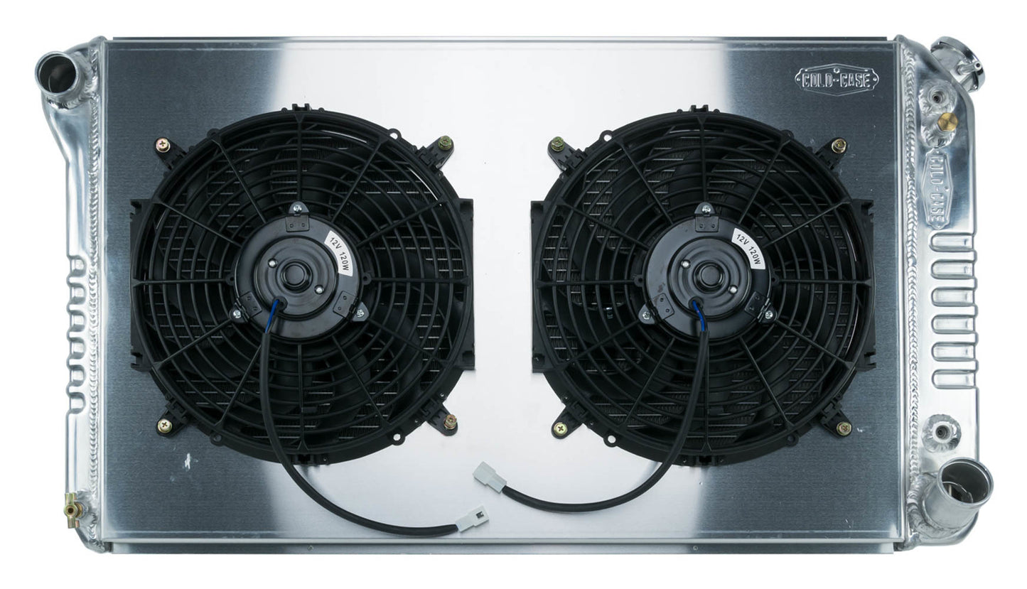 Cold Case Radiators CCRGMT558ASK 67-76 GM P/U Radiator w/Dual 14in Fan kit