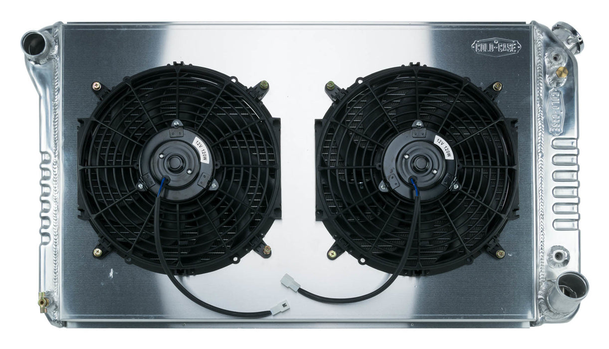 Cold Case Radiators CCRGMT558ASK 67-76 GM P/U Radiator w/Dual 14in Fan kit