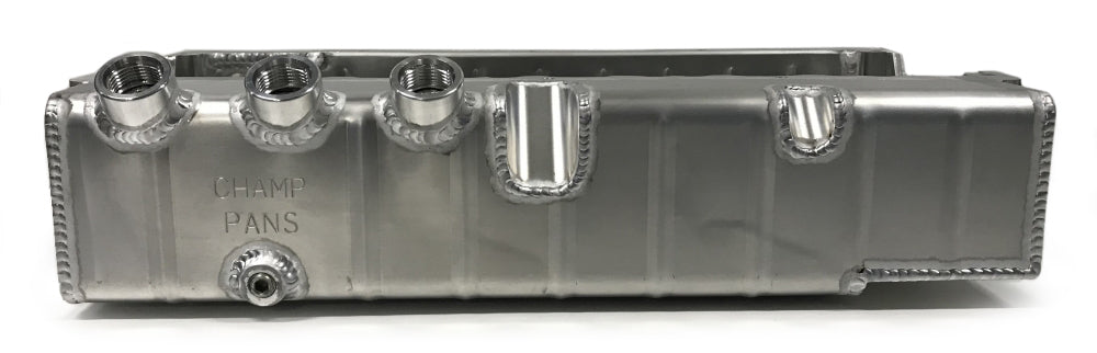 Champ Pans CHAPRO172R3A SBC Alum. DS Oil Pan 3 O-Ring Ports 4.25 Deep