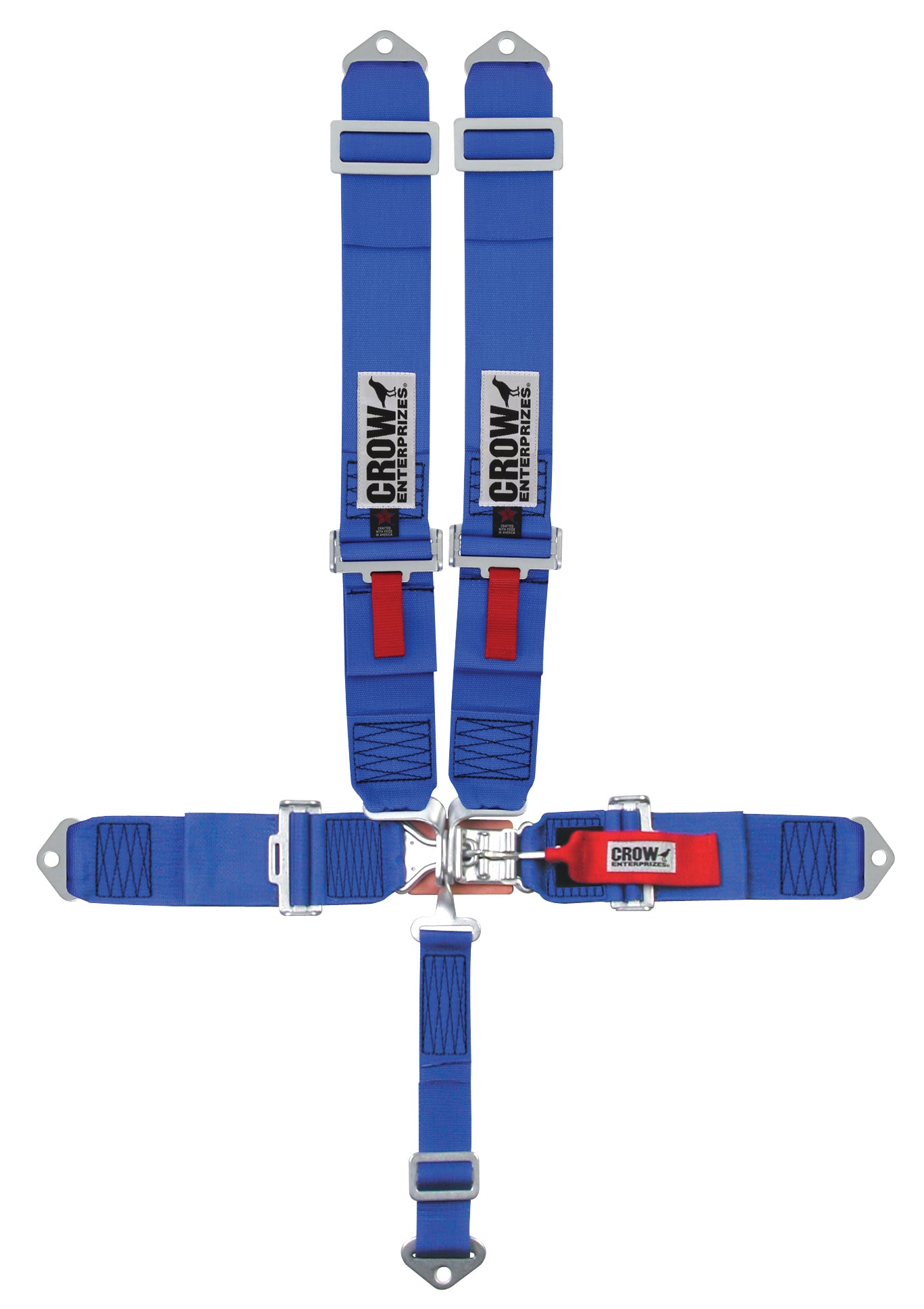Crow Safety Gear CRW11003B 5-Pt Harness Small Latch Blu Bolt in Blk Hardware