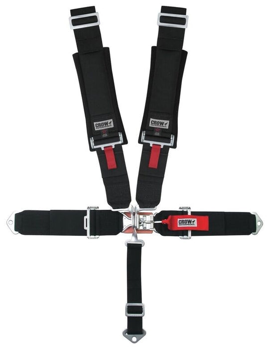 Crow Safety Gear CRW11004-2 2X2 5-Way Latch & Link Harness BI/W/A Lap Belt