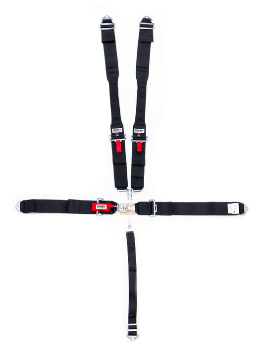 Crow Safety Gear CRW11004-DB 5-Pt Harness Small Latch Blk Hans Bolt In Pull Do
