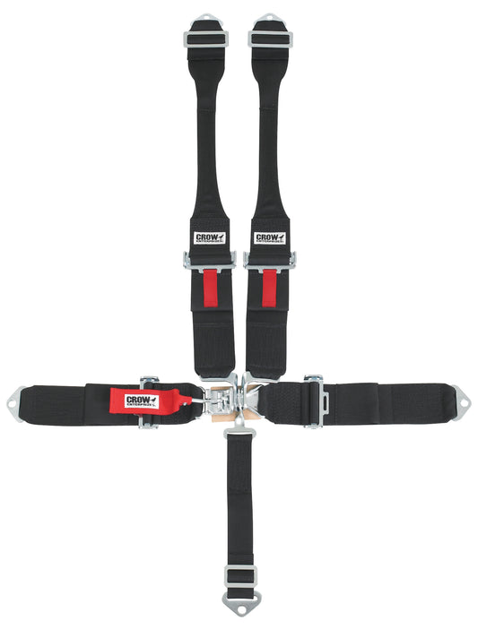 Crow Safety Gear CRW11004B-DB 5-Pt Harness Small Latch Blk Hans Bolt In Blk Har