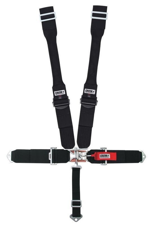 Crow Safety Gear CRW11004PRB 5-Way L&L 52in Lap Belt DB Harness W/Alum adjus