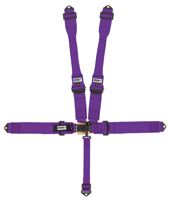 Crow Safety Gear CRW11005PRB 5-Way L&L 52in Lap Belt- Indiv DB Harness B/I Bl