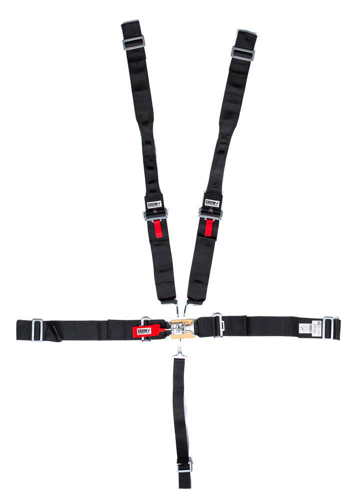 Crow Safety Gear CRW11014-DB 5-Pt Harness Small Latch Blk Hans Wrap Around Pul