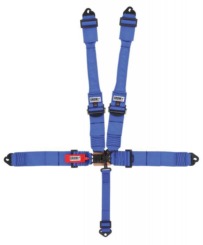 Crow Safety Gear CRW11043PRB 5-Way L&L 52in Lap Belt DB Harness Alum adjuste