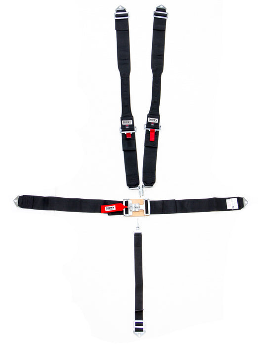 Crow Safety Gear CRW11064-DB 5-Pt Harness Big Latch Blk Hans Bolt In Pull Do
