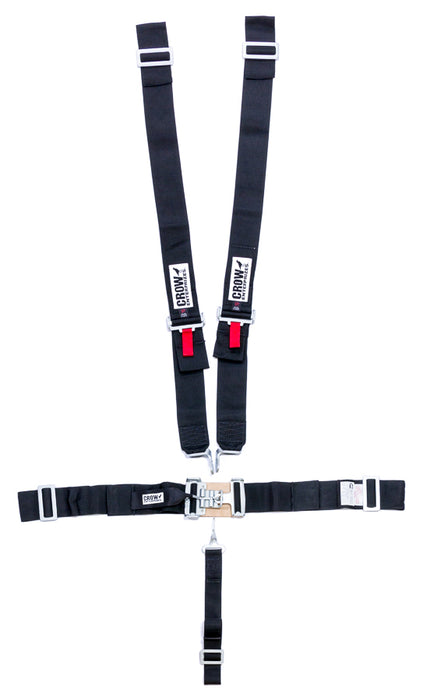 Crow Safety Gear CRW11074 5-Pt Harness Big Latch Blk Wrap Around Pull Dow
