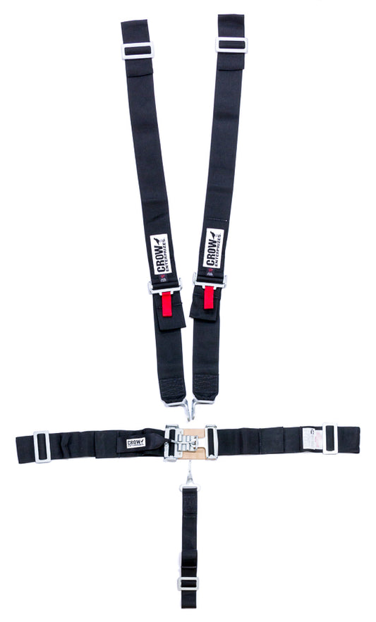 Crow Safety Gear CRW11074 5-Pt Harness Big Latch Blk Wrap Around Pull Dow