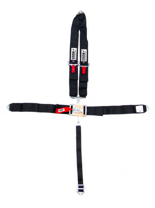 Crow Safety Gear CRW11084A 5-Pt Harness Big Latch Blk Bolt In V Type