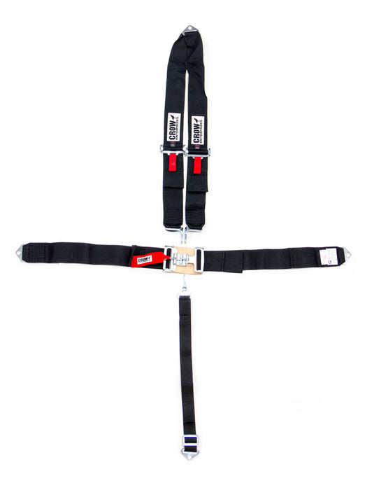 Crow Safety Gear CRW11084A 5-Pt Harness Big Latch Blk Bolt In V Type