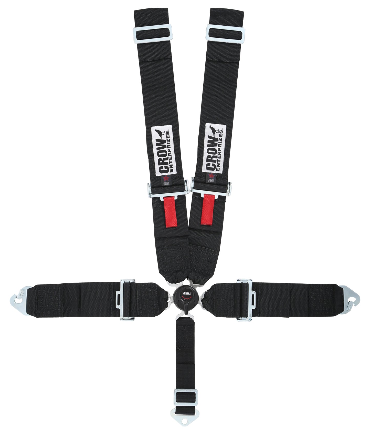 Crow Safety Gear CRW11144 Kam Lock Lap Belt 5-Way Black Floor Mount