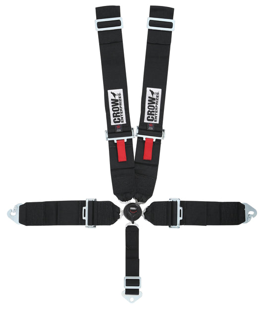 Crow Safety Gear CRW11144 Kam Lock Lap Belt 5-Way Black Floor Mount