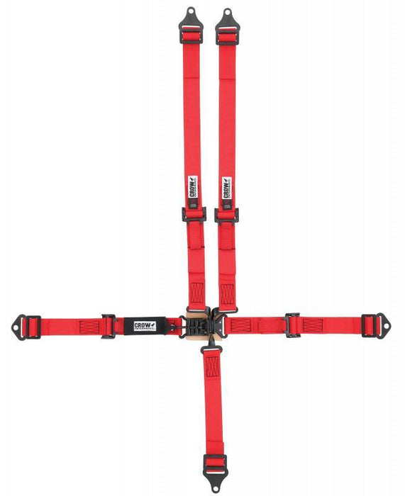Crow Safety Gear CRW11182AB 5-Way L&L 2in Lap Belt P ull-up adj ALL B/I & W/