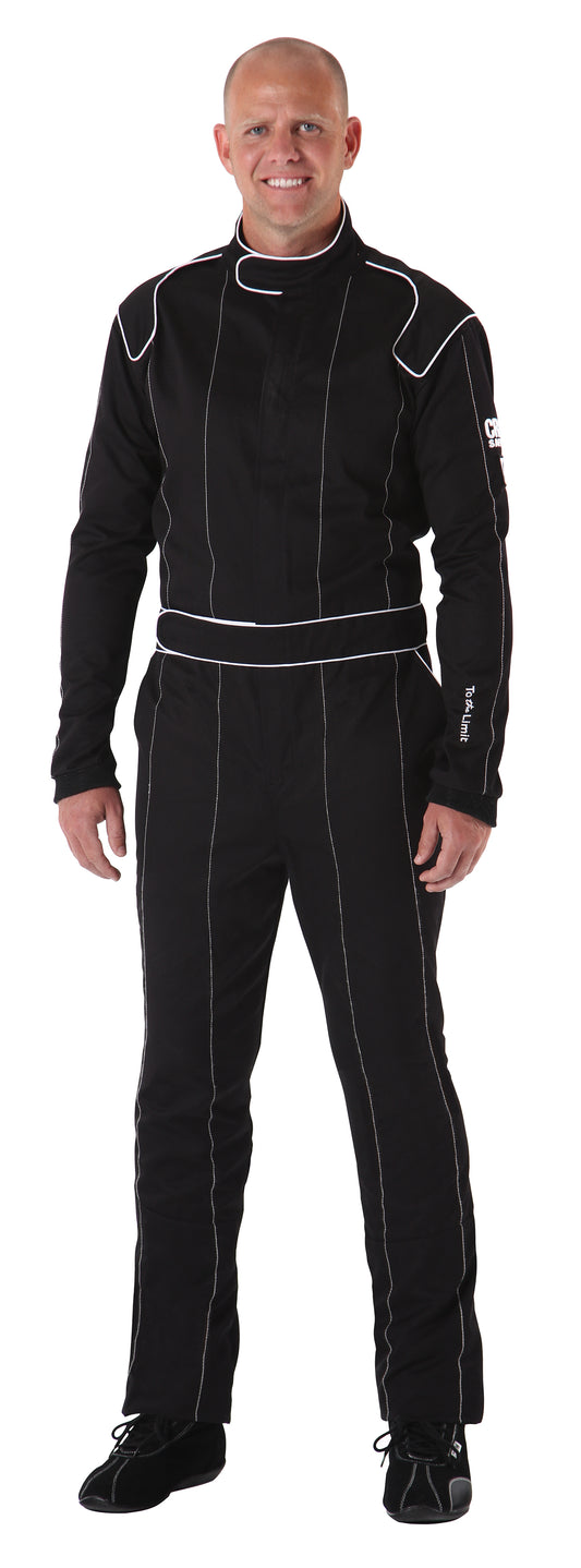 Crow Safety Gear CRW23004 Proban Suit Small BLACK SFI-3.2A/1 Style Legacy
