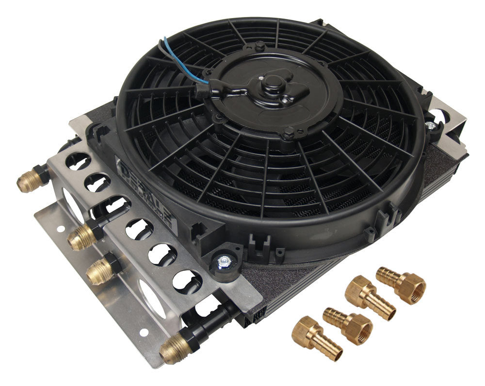 Derale DER15200 Dual Circuit Oil Cooler w/Fan 8an 8 & 8 Pass