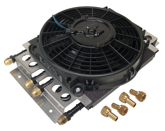 Derale DER15220 Dual Circuit Oil Cooler w/Fan 8an 4 & 4 Pass