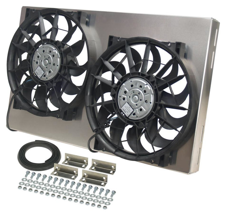 Derale DER16825 Dual RAD Fan w/Alum Shroud Assembly