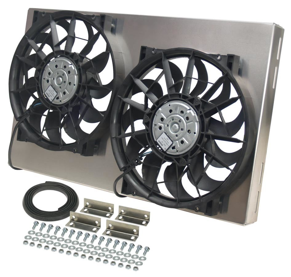 Derale DER16825 Dual RAD Fan w/Alum Shroud Assembly