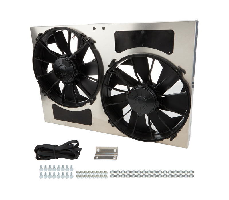 Derale DER16826 Dual RAD Fan w/Alum Shroud Assembly