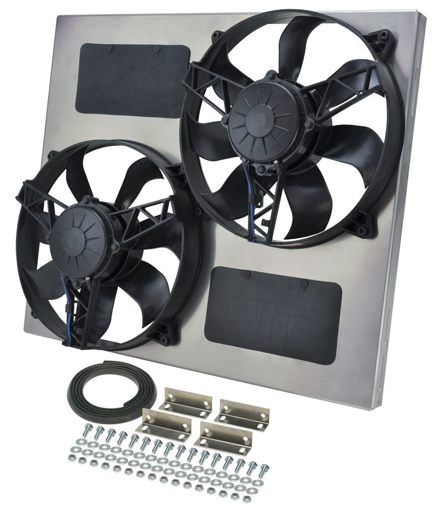 Derale DER16830 Dual RAD Fan w/Alum Shroud Assembly