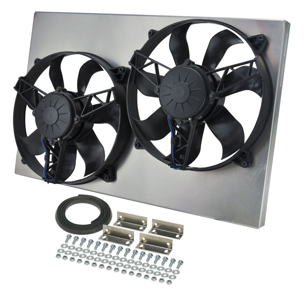 Derale DER16831 Dual RAD Fan w/Alum Shroud Assembly