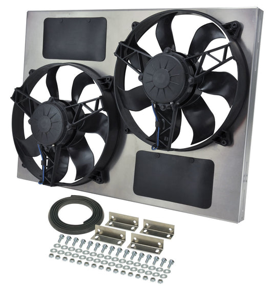Derale DER16833 Dual RAD Fan w/Alum Shroud Assembly