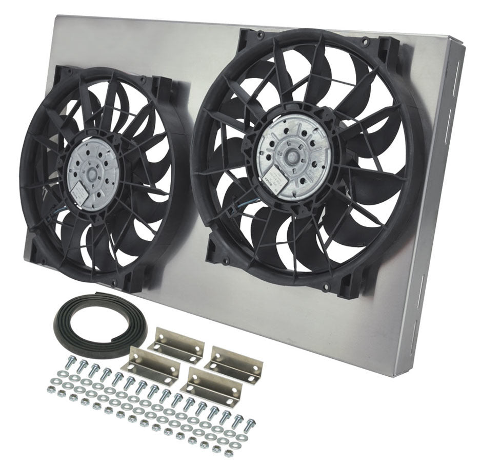 Derale DER16836 Dual RAD Fan w/Alum Shroud Assembly