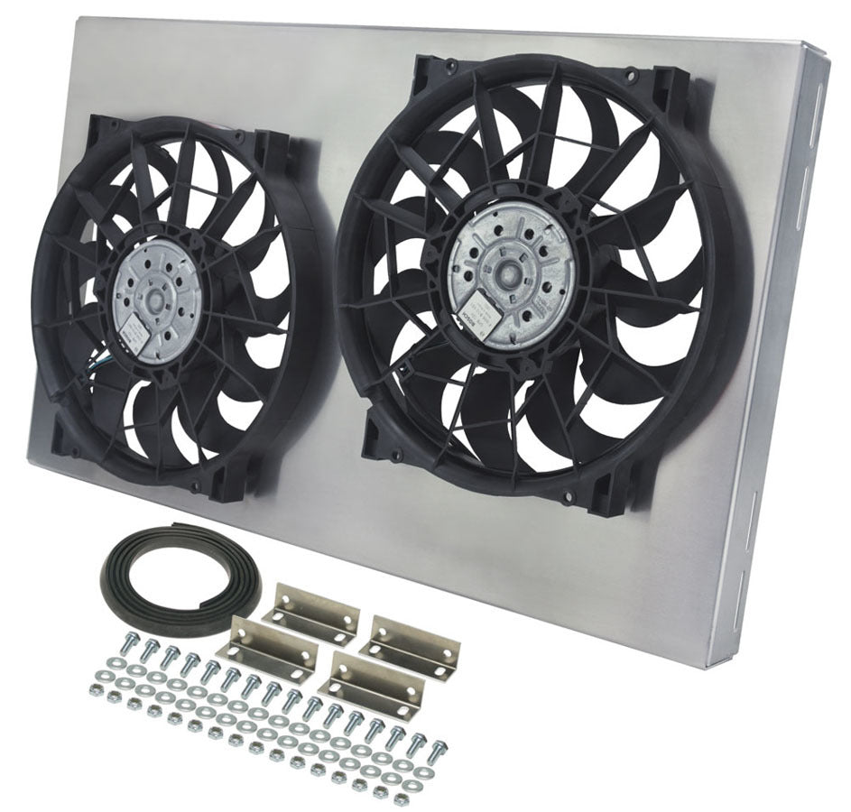 Derale DER16838 Dual RAD Fan w/Alum Shroud Assembly