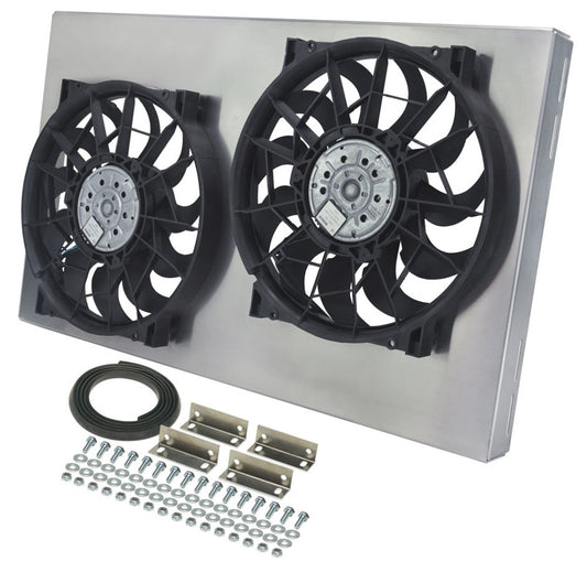 Derale DER16838 Dual RAD Fan w/Alum Shroud Assembly