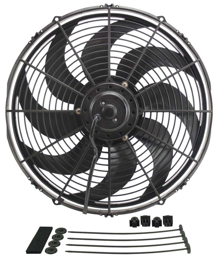 Derale DER18916 16in Dyno-Cool Curved Bl ade Electric Fan