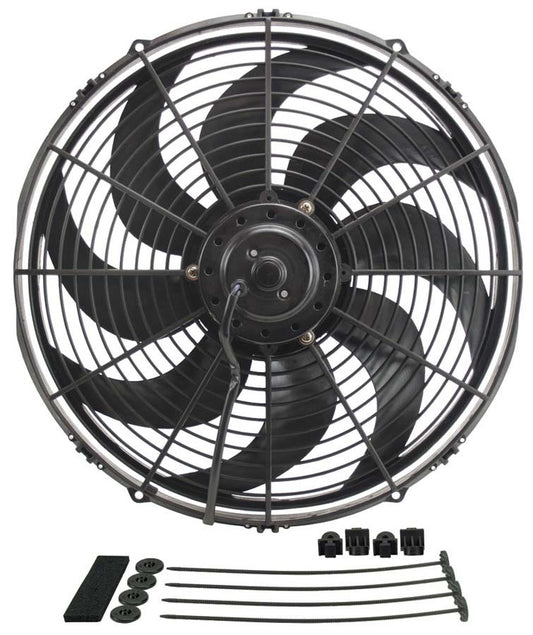 Derale DER18916 16in Dyno-Cool Curved Bl ade Electric Fan