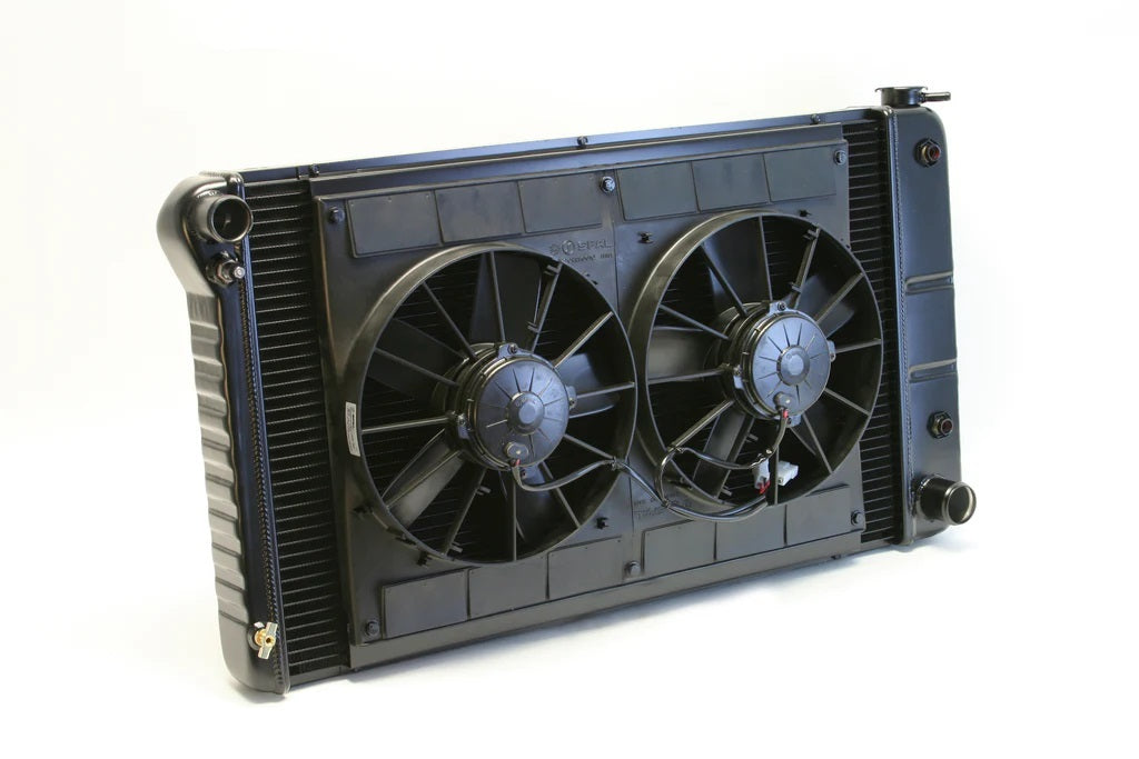 Dewitts Radiator DEW32-4239003A Radiator w/Fans Chevelle 68-72 Auto Trans Black